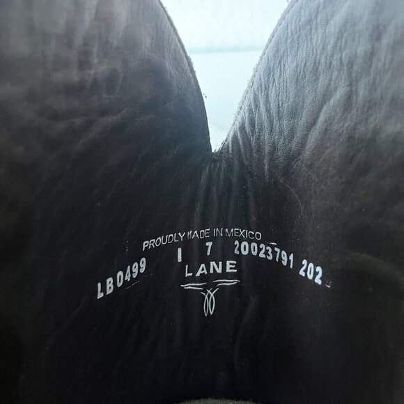 Lane LEXINGTON Over the Knee Womens Cowboy Boots 7 Brown Western Cowgirl Tall - Picture 11 of 13